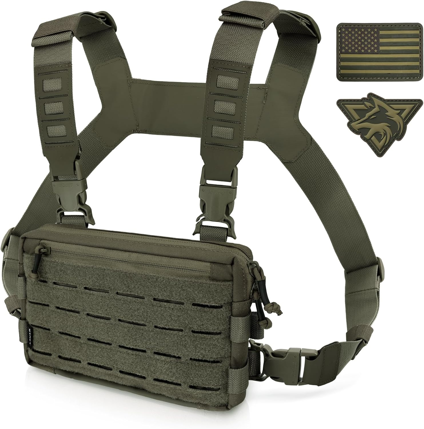 WYNEX Tactical Chest Rig Pack for Men, Running Chest Bag with Front Loop Recon Chest Rigs for Hunting Outdoor EDC
