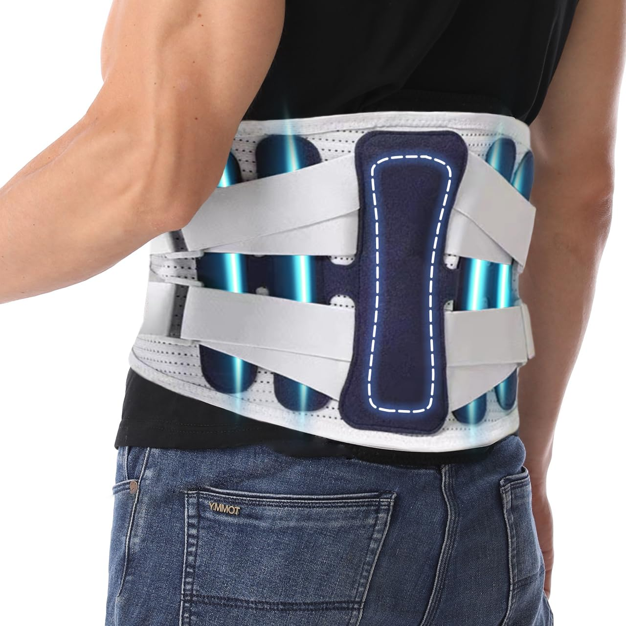 Avaneeny Back Brace for Lower Back Pain Relief from Herniated Disc, Sciatica & Scoliosis, Adjustable Lumbar Support Belt for Women & Men, Back Support Belt with Breathable Air Mesh Design-Medium image number 4