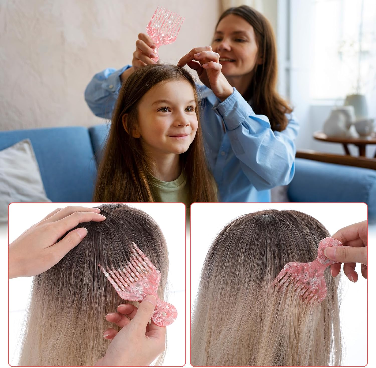 Ptwola Wide Tooth Afro Hair Pick Comb Wide Teeth Plastic Picks Smooth Barber Comb Durable Sturdy Professional Quality Styling Tool for Women Men Long Thick Curly Hair Styling Medium Coarse Hair image number 1