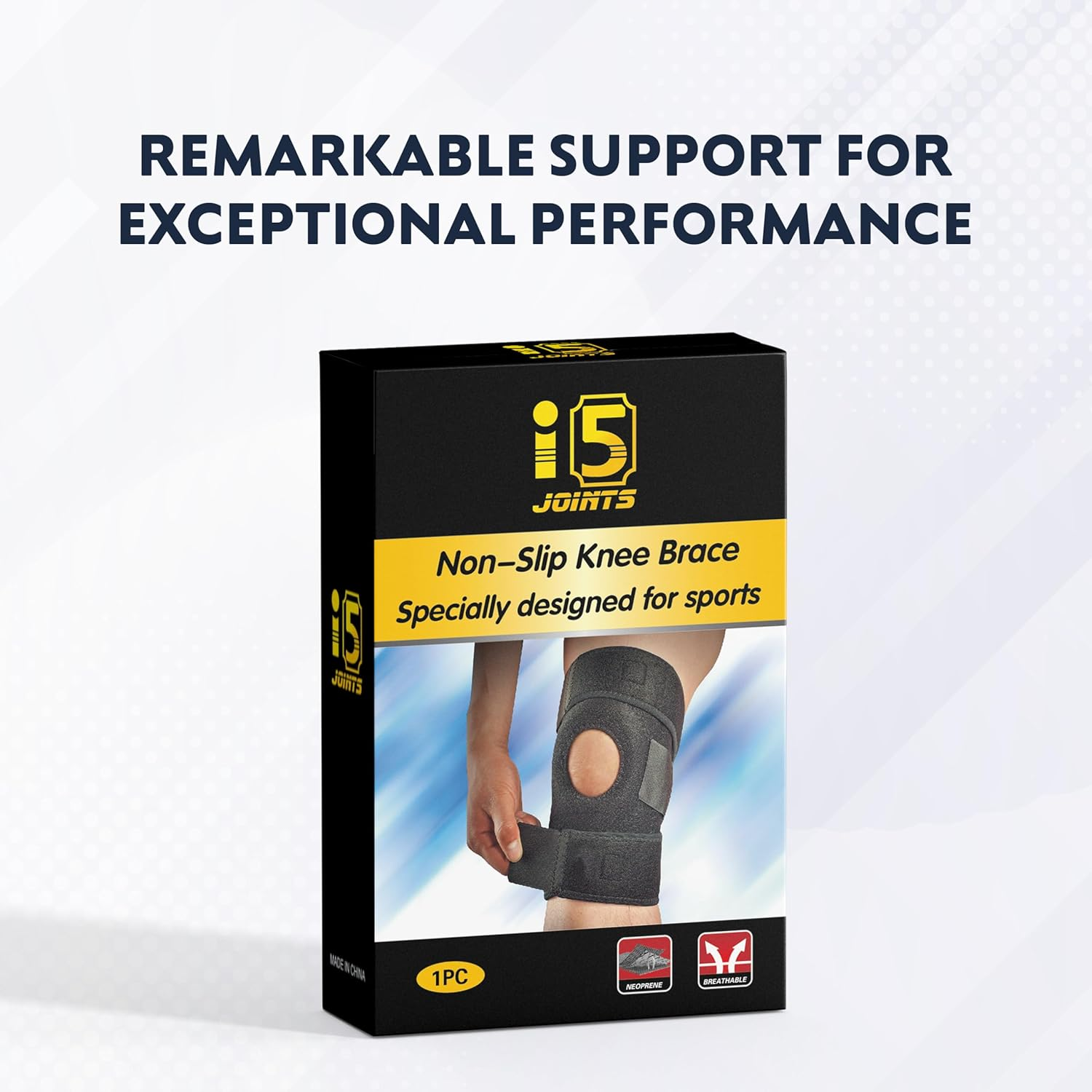 I5Joints-Non Slip Knee Brace-Specially Designed for Sports(Premium Knee Support Open Patella, Breathable Knee Cap Brace for Arthritis, Pain Relief, Sports for Men & Women) image number 3