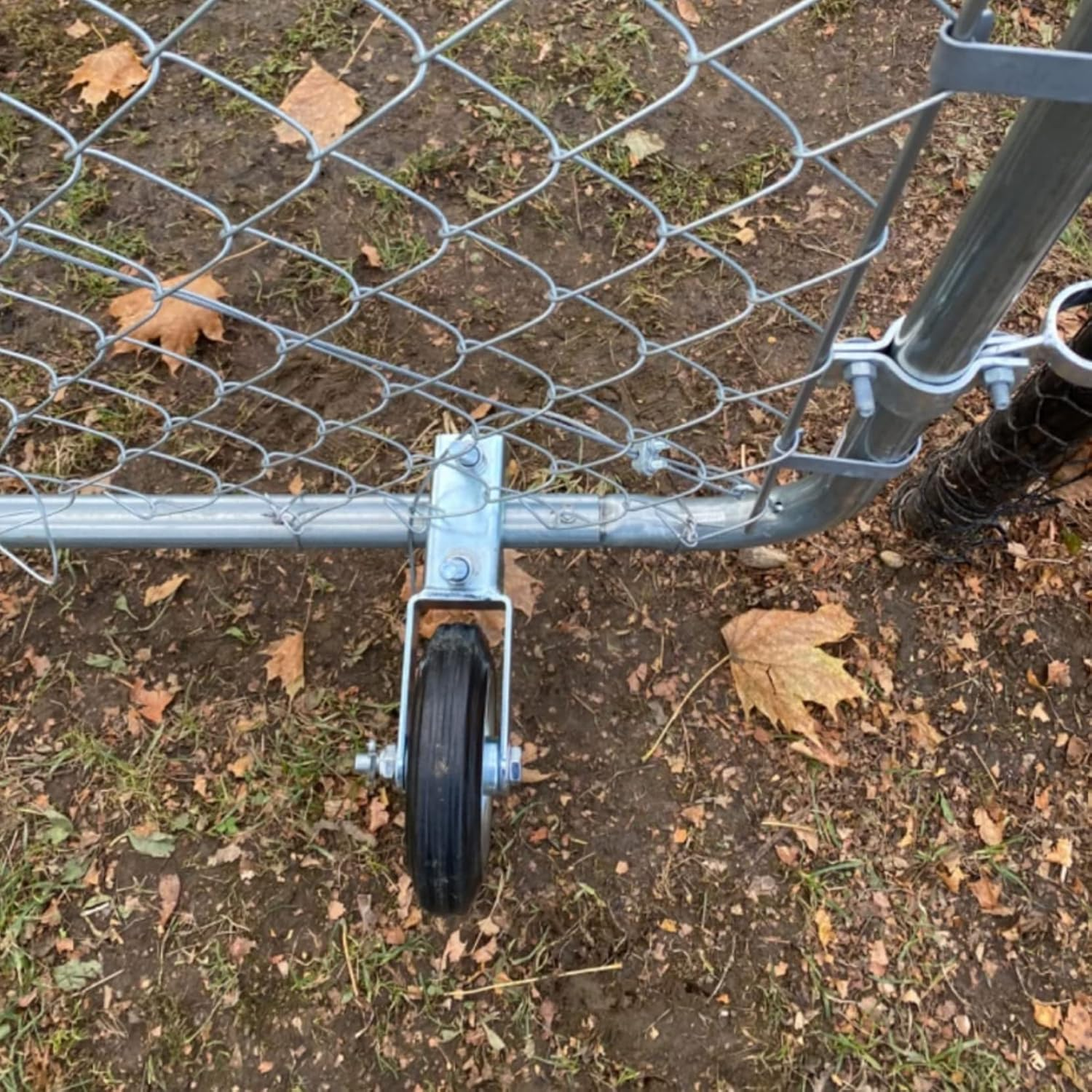 2 Pack Gate Wheel Supporting Swing Gate with 1-5/8" Thru 2-1/8" Gate Frames, Gate Support Wheel for Metal Tube Gate, Chain Link Fence, Prevent Gate from Dragging (2 Pack)