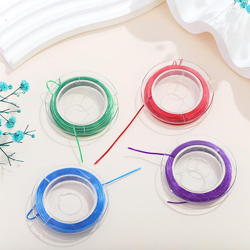 Elastic String for Bracelets 12 Roll 0.7Mm, High Stretchy Beading Elastic String for Bracelets Necklace Jewelry Making, 12 Color image number 3