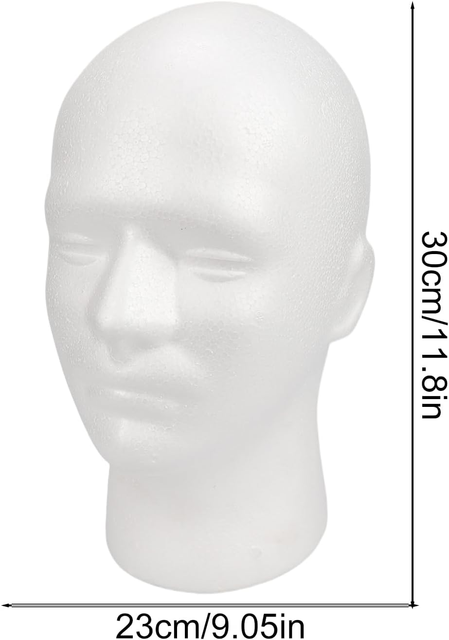 Male Head Model Foam - Mannequin Display Hairpieces Stand Holder - Male Wig Display Mannequin Head, Hat Display Mold, Cosmetics Model Head Wig Display for Hats image number 1