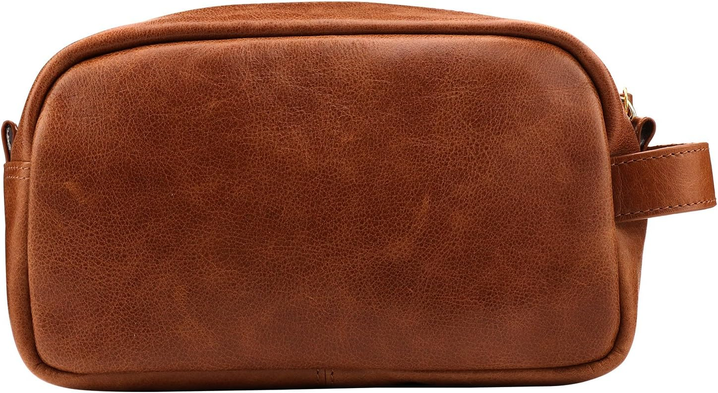 Londo Genuine Leather Travel Toiletry, Makeup, Shaving Organizer Bag - Dopp Kits - Unisex - Black image number 4