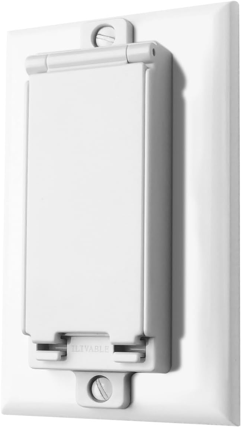 Light Switch Guard, ILIVABLE Child Proof Switch Plate Cover Prevents Kids or Accidental Turned On/Off Switch While Allowing Access (White, 2 Pack) image number 2