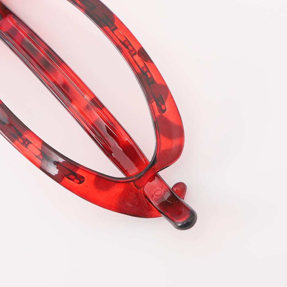Plain Oval Metal Free Hair Barrette Clips Women Hair Accessories (Red, One Size) image number 2