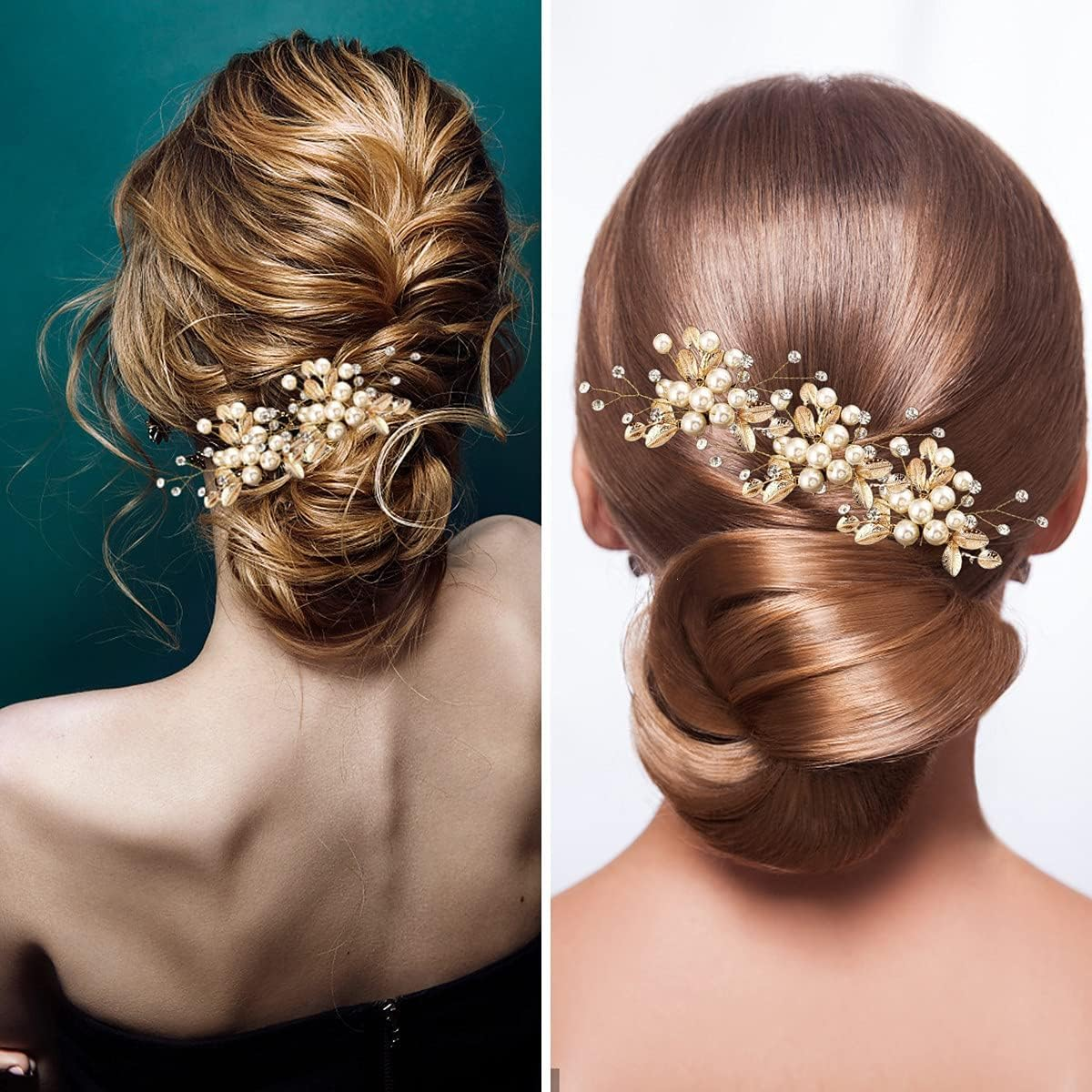 La Jolie Jasmin 4 Pcs Hair Pins, Floral Hair Clip Bridal Accessories for Women and Girls - Pearl Wedding Flower Hair Accessories for Women image number 4