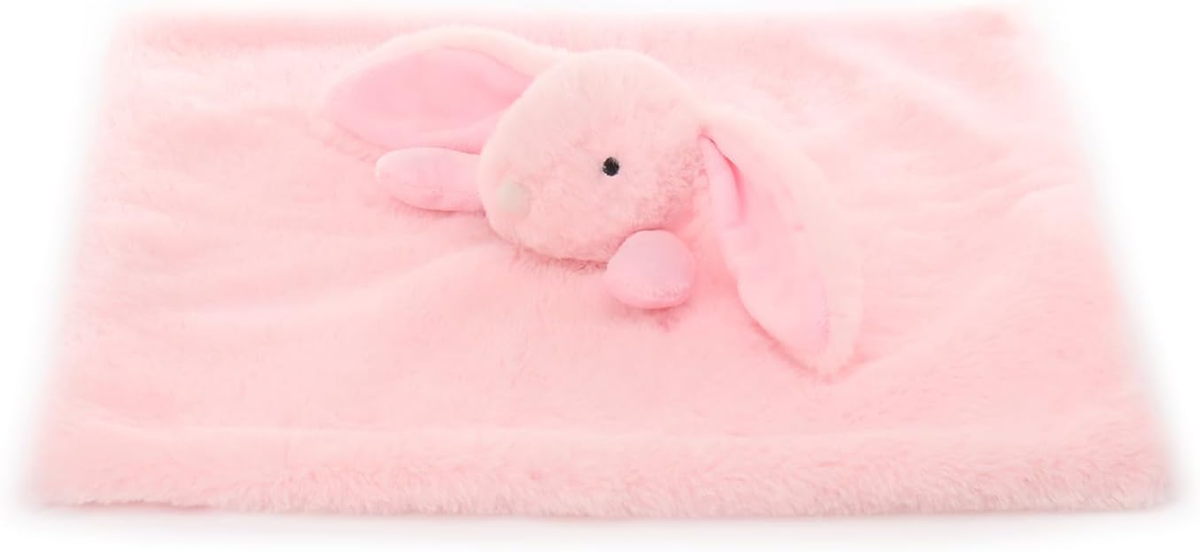 Apricot Lamb Stuffed Animals Pink Bunny Rabbit Security Blanket Infant Baby Lovey (Pink Bunny, 13 Inches) image number 5
