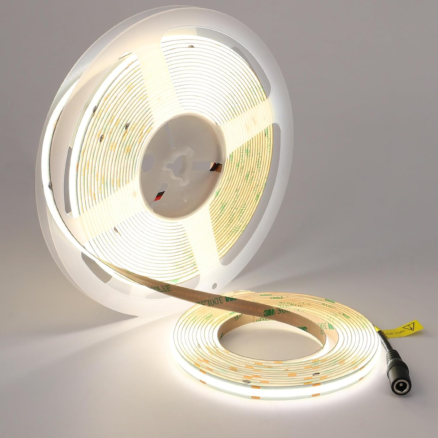 TOPAI 24V COB LED Strip 10M 5000K, Daylight White LED Strip Lights Dotless, Super Bright 7000Lm, CRI>93, 8Mm Width, Adhesive LED Tape, 384Leds/M Flexible Cuttable for Cabinet Home DIY Lighting image number 4
