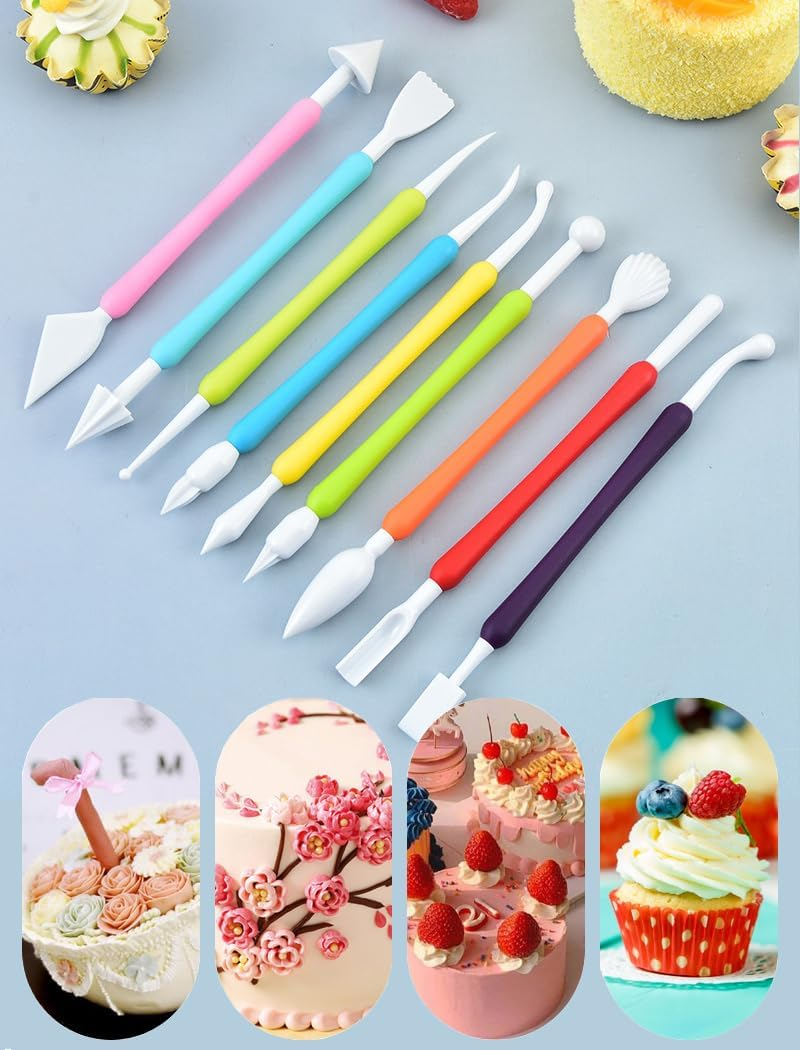 9-Piece Polymer Clay Tools Set - Dual-Ended Sculpting Tools Kit for Clay Modeling, Fondant & Cake Decorating (18 Shapes, Food-Safe PP+ABS) image number 4