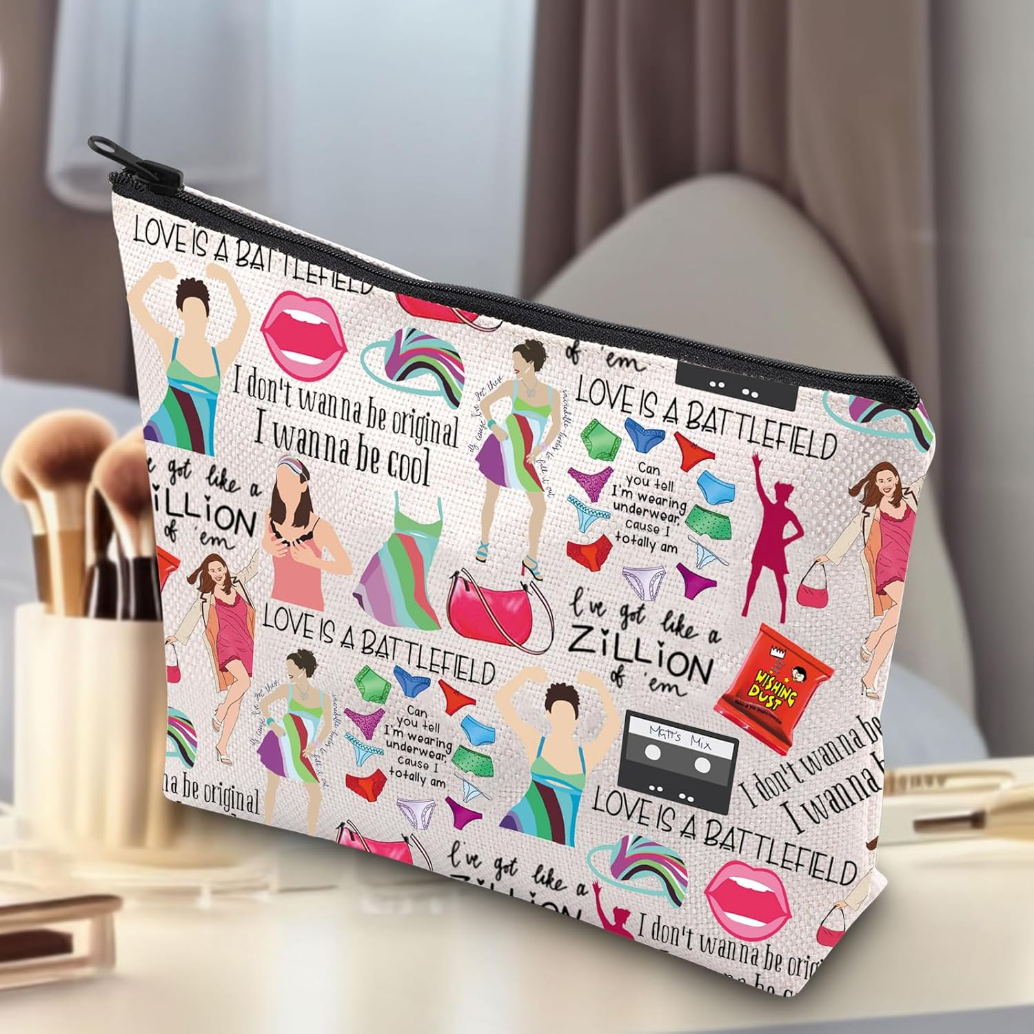 G2TUP Thirty Flirty & Thriving Makeup Bag Jenna 13 Gifts 30Th Birthday Party Bag Dirty Thirty Gifts, LOVE IS A, Fit