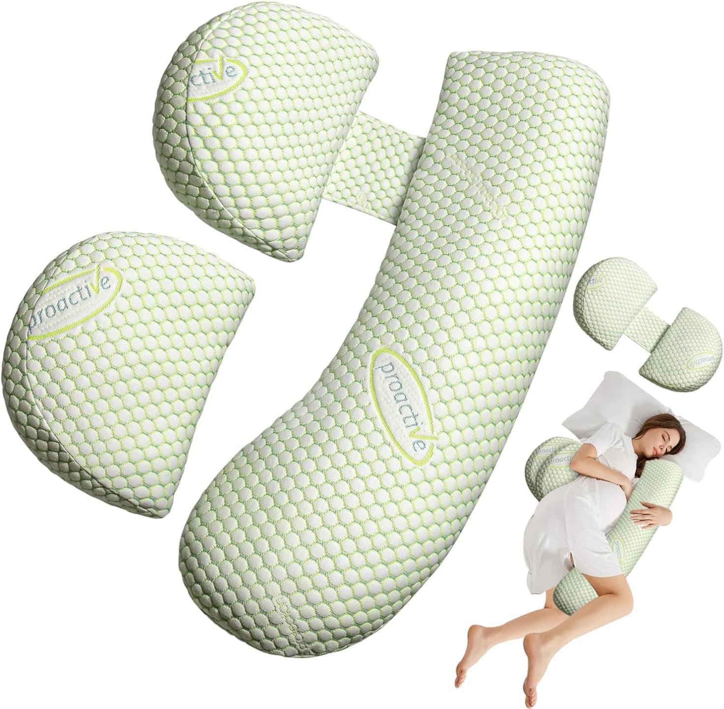 Pregnancy Pillows for Sleeping, Maternity/Pregnancy Body Pillow Support for Back, Legs, Belly, HIPS of Pregnant Women, Detachable and Adjustable with Pillow Cover (Style B)