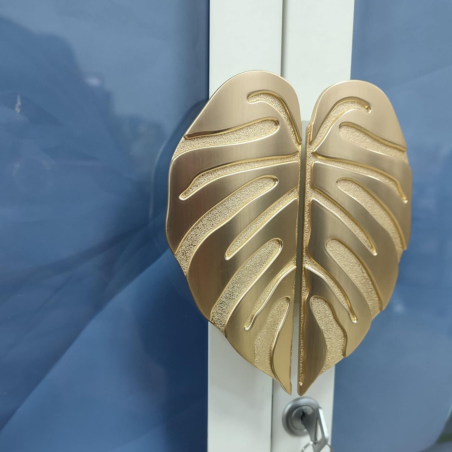 PIAOLGYI Modern Green Leaf Cabinet Knobs for IKEA Milsbo Cabinet, Zinc & Glass, Durable & Easy to Install image number 4