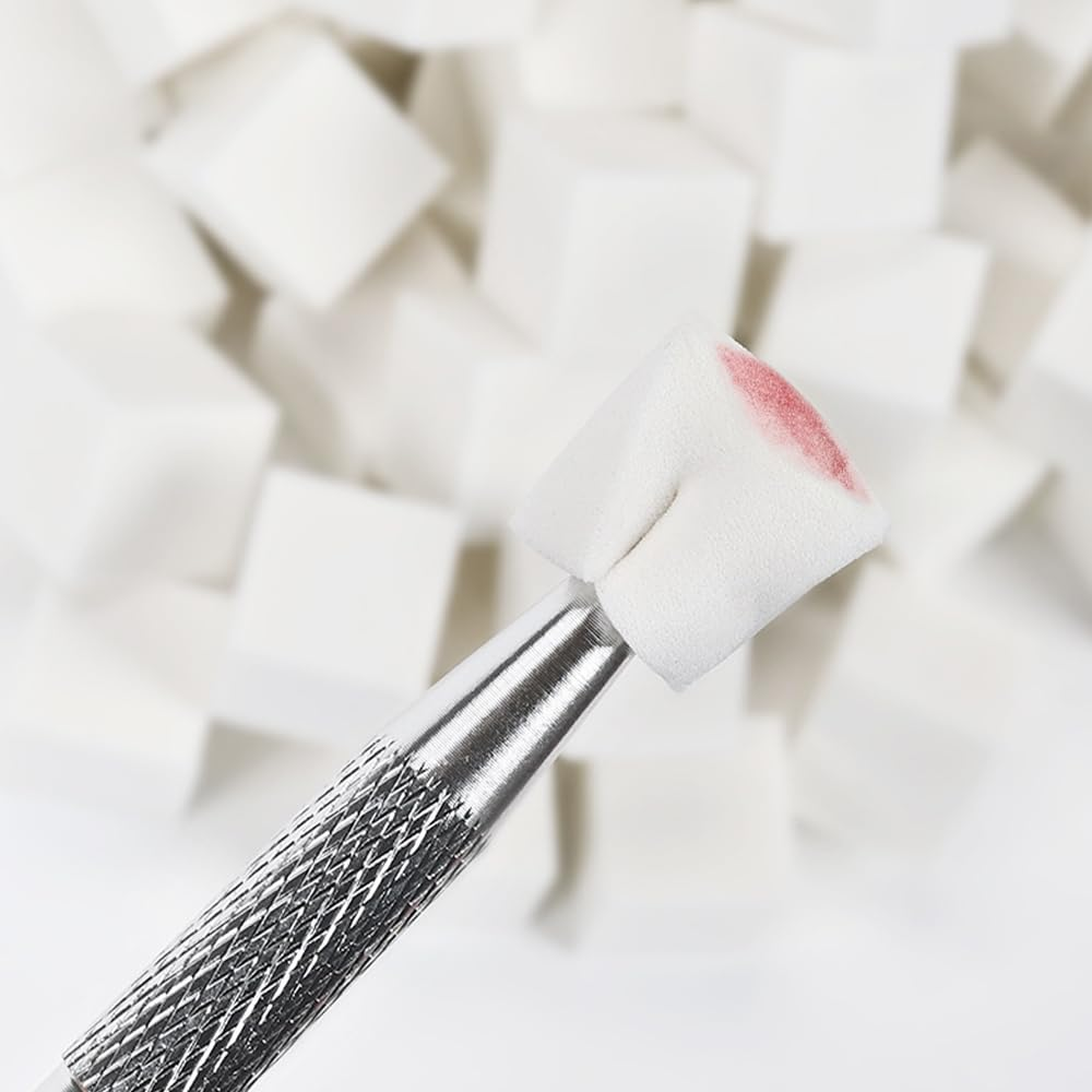 50Pcs Soft Nail Sponges, 1Pcs Nail Art Sponges with Grabbing Pen,Nail Sponge Nail Art Tool Facial Sponge Nail Art Brushes Tools Not Sticking Hands Powder Puff, Professional Accessories Supplies image number 6