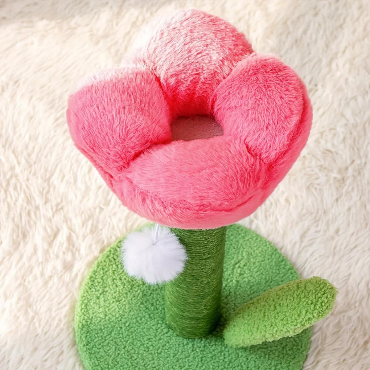 AIMALL Tulip Cat Scratching Post with Sisal Rope, Non-Shedding Crumbs, Cute and Fun Cat Toy, Durable Cat Supplies for Scratching, Height 15.75In, Base 9.84In image number 2