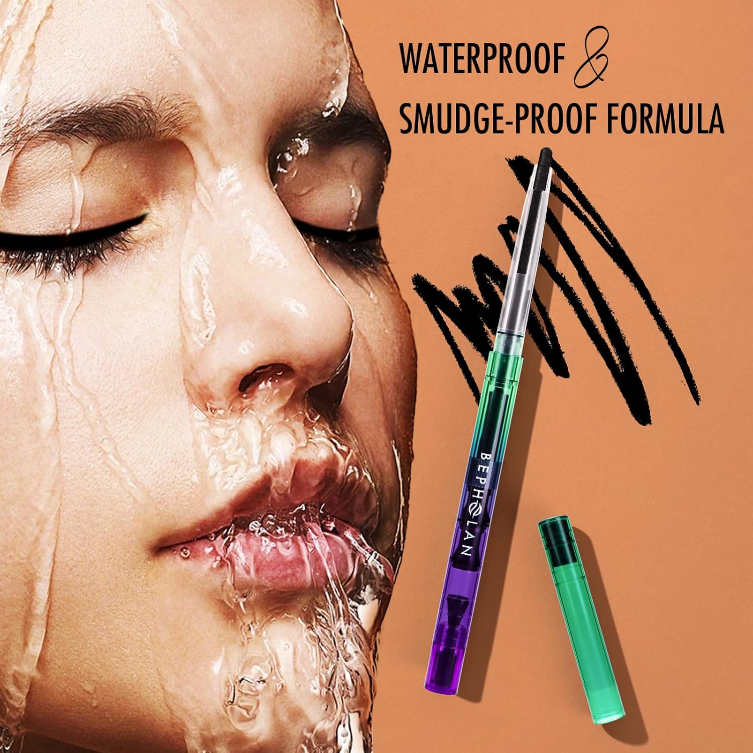 BEPHOLAN Black Eyeliner Pencils,Waterproof Gel Eyeliner Pencil Black Waterline Eye Liner Pen for Women Waterproof Smudge Proof Long-Lasting (BLACK) image number 1