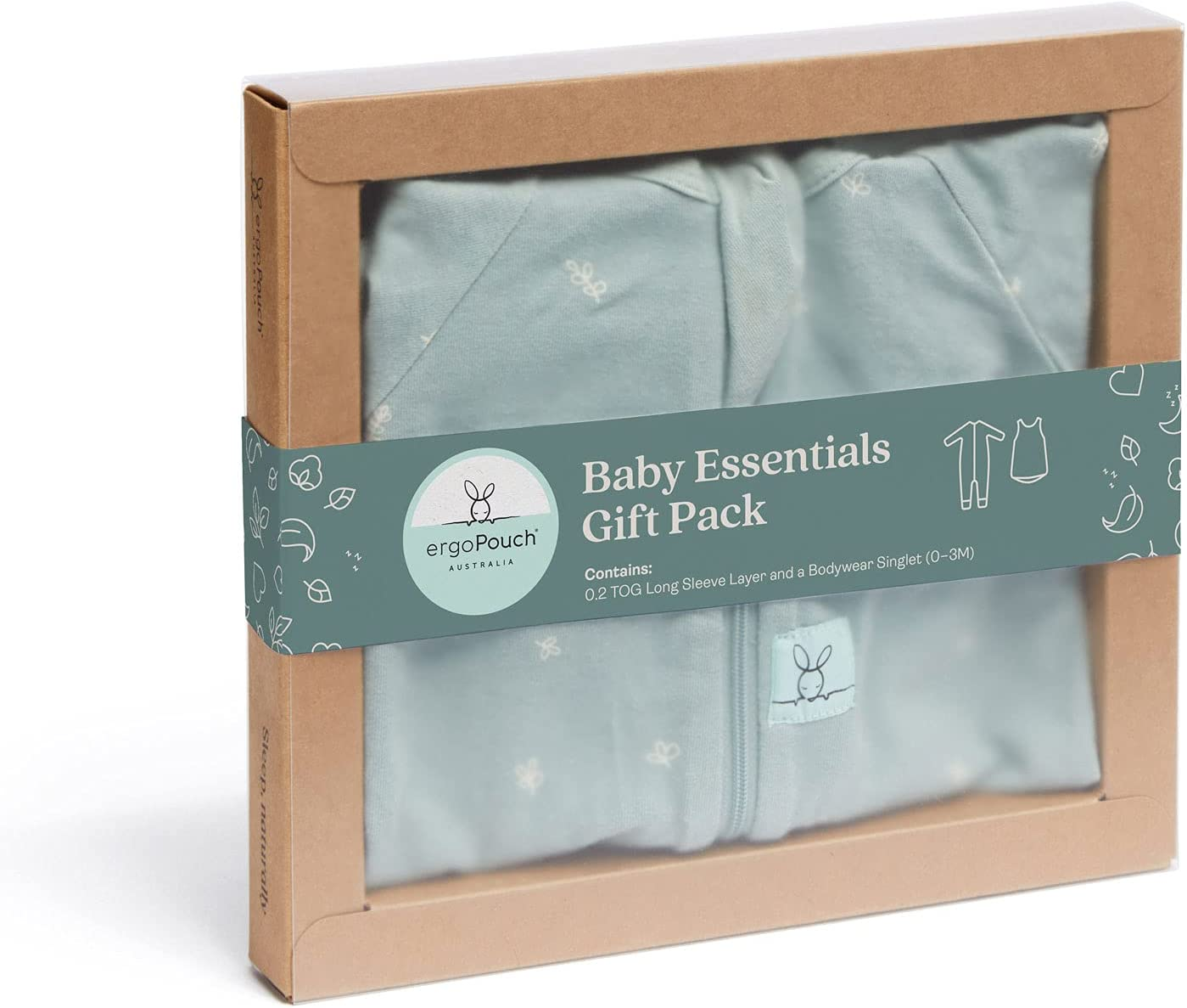 Ergopouch Baby Essentials Gift Pack, Sage, Newborn, 2 Count image number 2