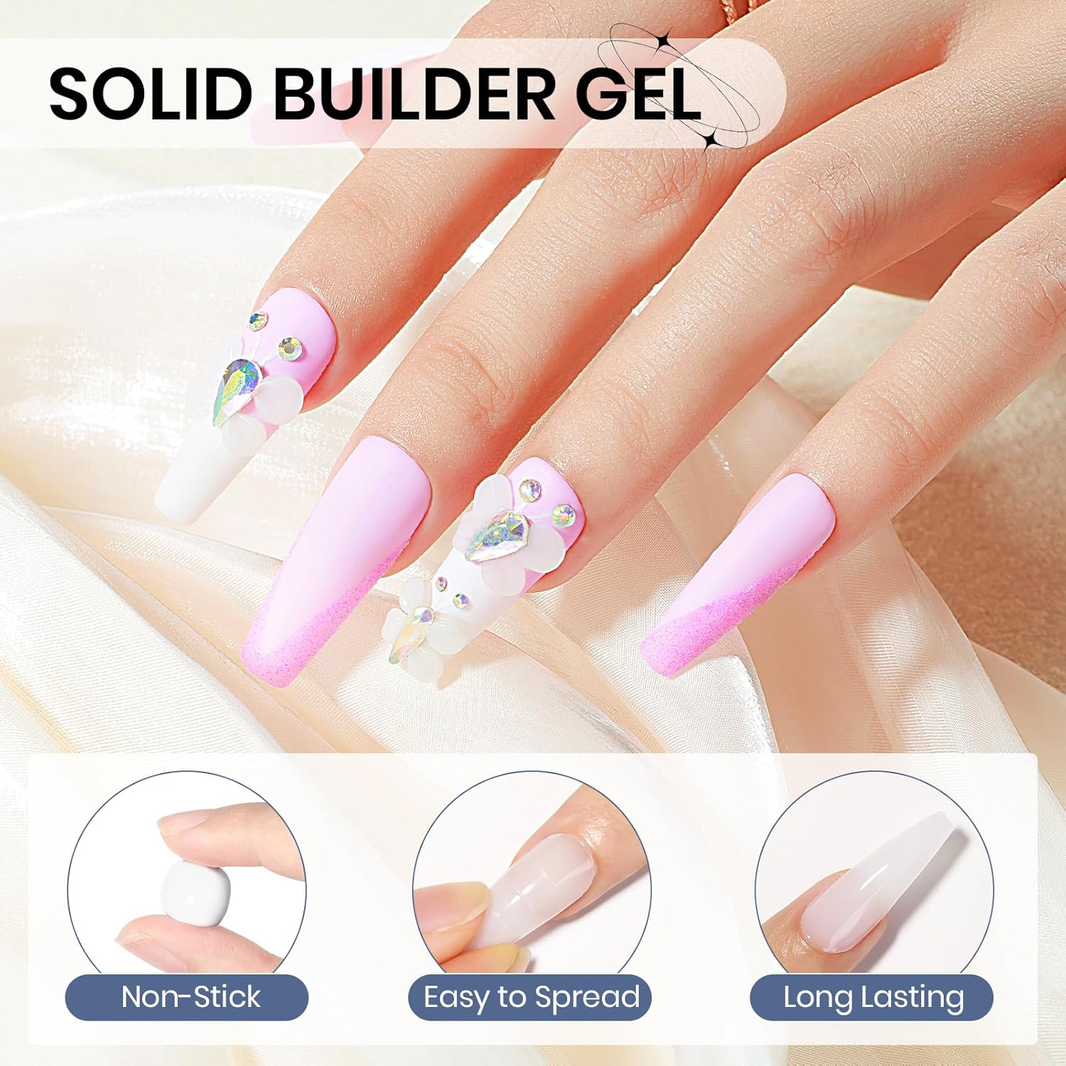 SUPWEE White 3D Nail Gel Solid Builder Sculpting Gel for Nail Extension Carving Molding for Home DIY Manicure image number 1