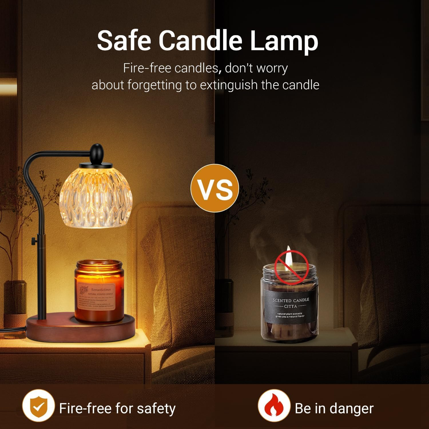 Candle Warmer Lamp Australia, Adjustable Height Candle Warmer with 2 Bulbs for Jar Candles, Dimmable and Timer, Home D&eacute;cor Products for Halloween Christmas Mother'S Day Birthday Women & Mom Gifts image number 2