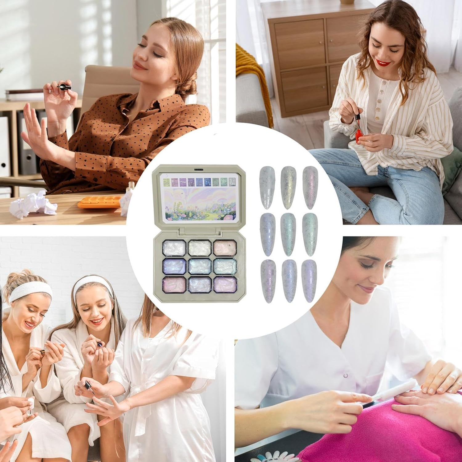 Pat Gel Polish - Gradient Paint Gel | 9-Color Palette Manicure Polish for Creative Nail Design Art Painting Women Girls Professionals Beginners Home Salon Holiday image number 6