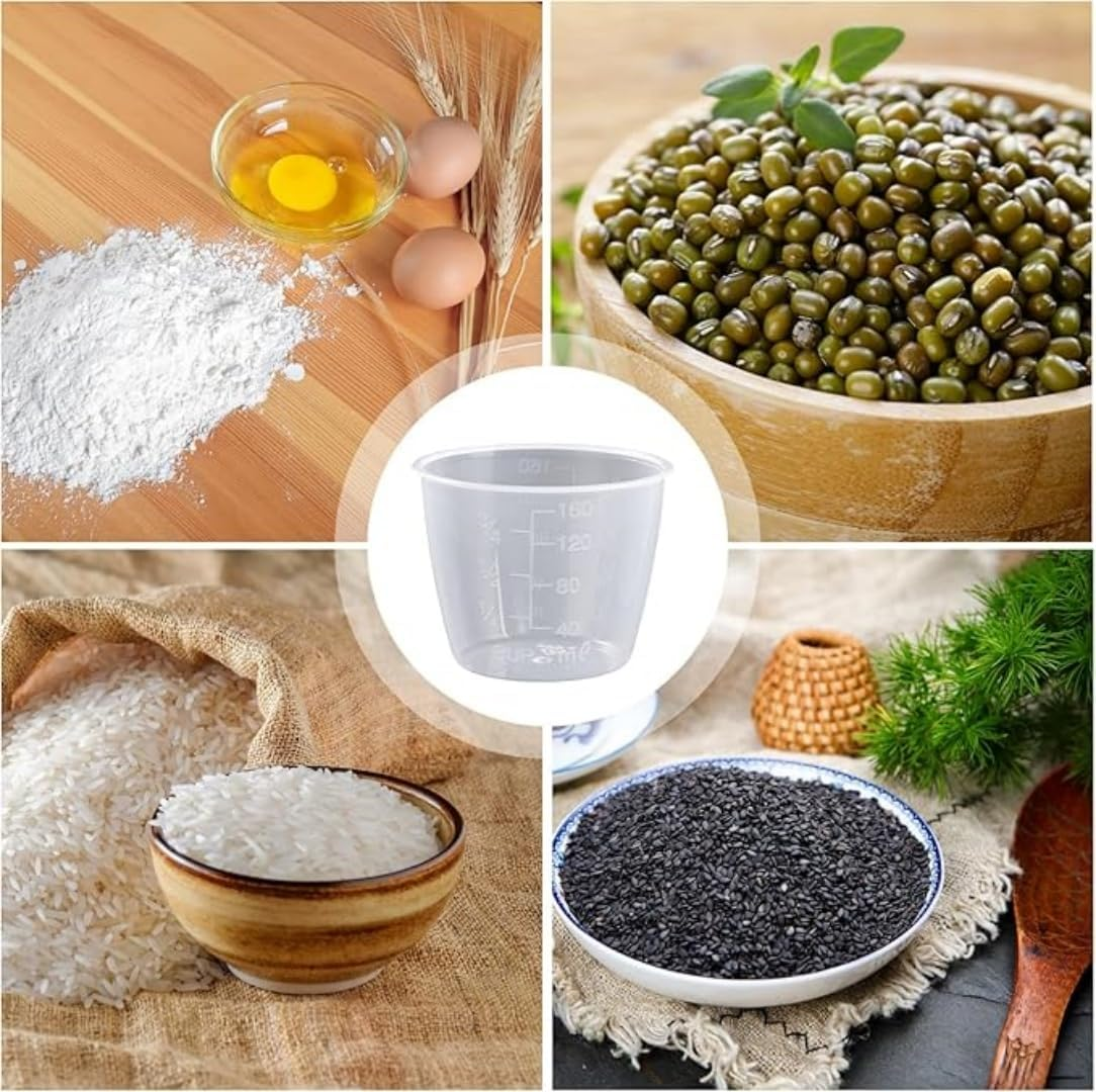 3Pcs Rice Measuring Cup 160Ml Plastic Transparent Rice Cooker Measuring Cup for Dry and Liquid Ingredients, Rice Cooker Accessories image number 1