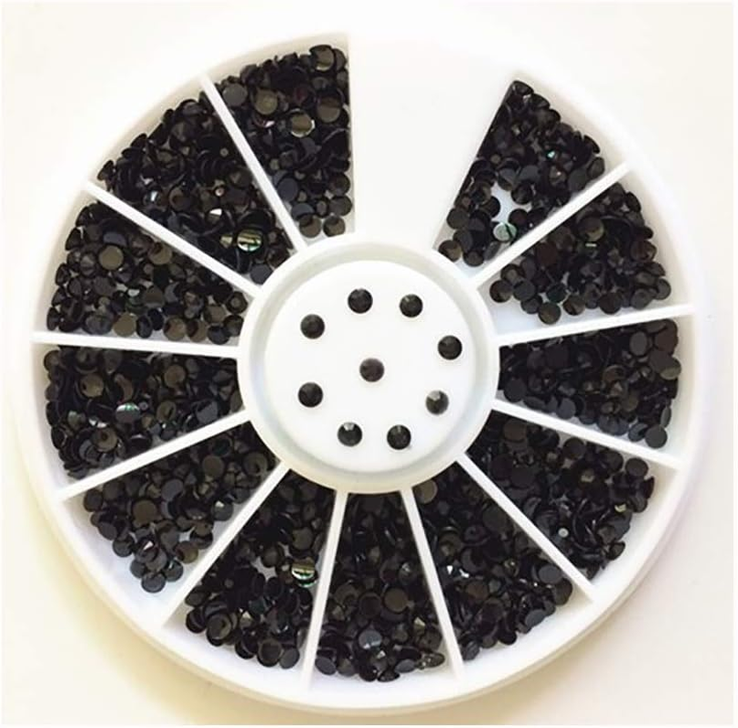 HANGQINGHENG Black Rhinestone 2Mm Crystal Nail Decal Flat Acrylic Rhinestone Nail Decoration image number 5