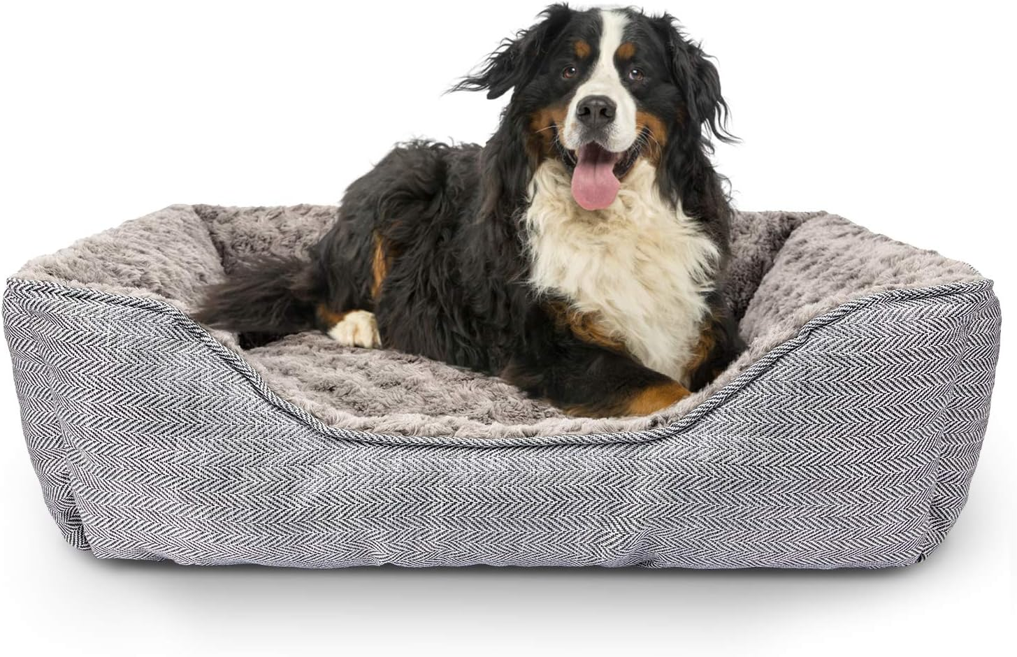 FURTIME Dog Bed for Large Medium Small Dogs Soft Washable Pet Bed Orthopedic Dog Sofa Bed Breathable Rectangle Sleeping Bed Anti-Slip Bottom(25'', Grey)