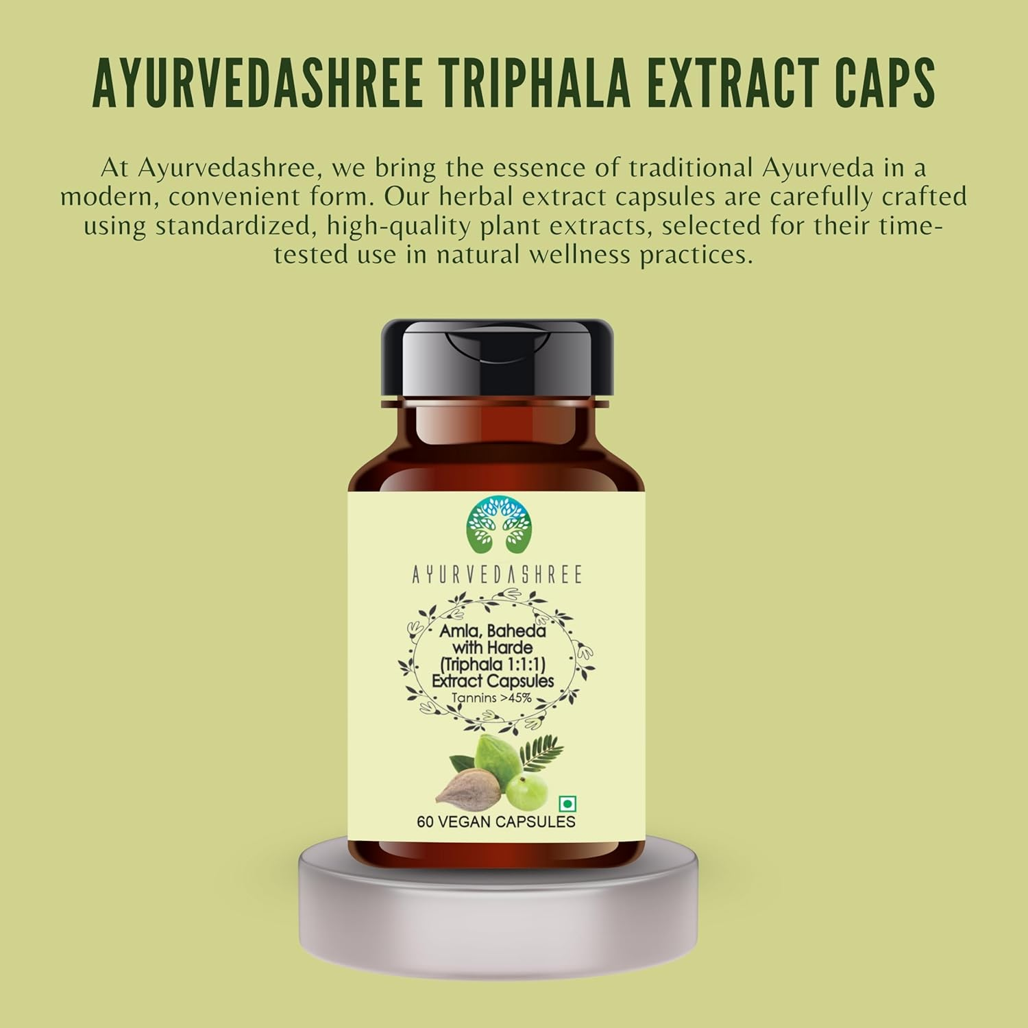 Triphala Extract 500Mg - 60 Vegetarian Capsules | Amla, Baheda & Harad Extract | | All Natural | 100% Vegan | Gluten-Free | GMP Certified. image number 4