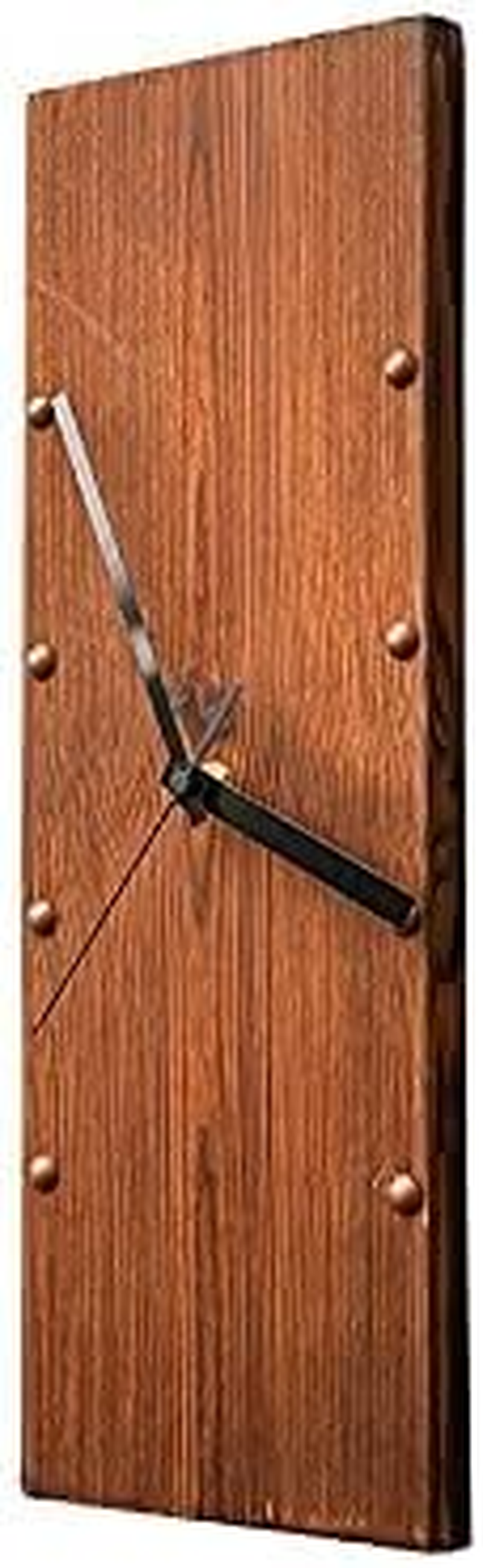 KOLYMAX Wooden Wall Clock Silent Non-Ticking, Frameless Rectangle Art Wall Clocks Farmhouse Wall D&eacute;cor，Handmade Clocks Decorative for Home Living Room Kitchen Office, 5.78 X16.6Inch Rustic image number 2