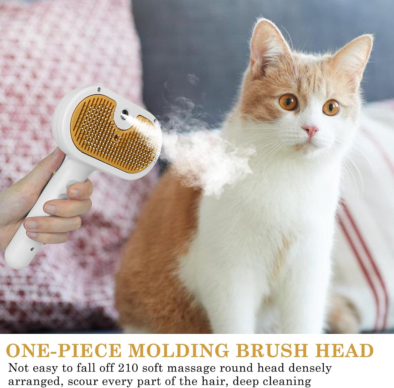 Spray Comb for Cats Hairy Cats: WIYETY Cat Brush with Steam Spray, Dog Brush with Water Tank, Pet Spray Hair Comb, Cat Grooming Brush, Clean Pet Hair Brushes for Dogs and Cats image number 6