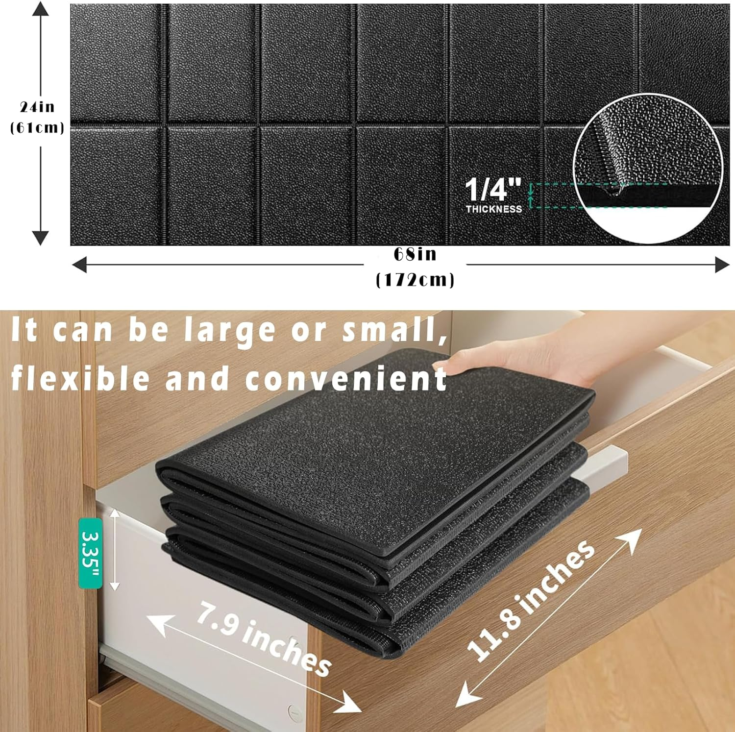 Omiention Exercise Equipment Mat, 67 X 24 Inch, Heavy-Duty Gym Floor Protector with Noise Reduction, Black image number 6