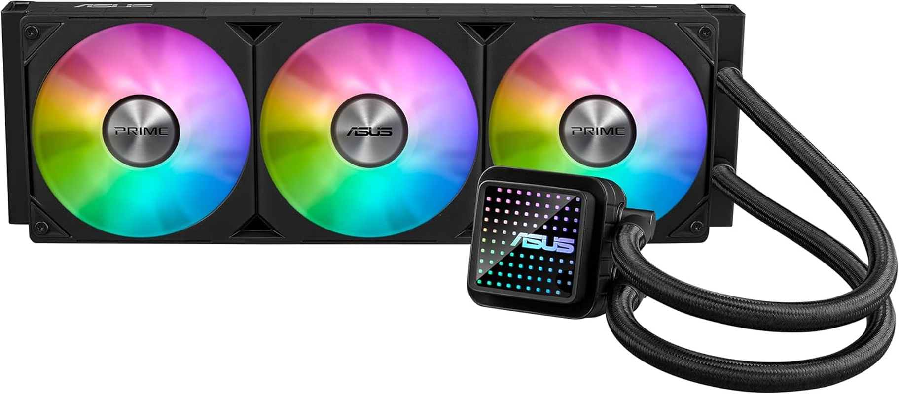 ASUS Prime LC 360 ARGB All-In-One CPU Liquid Cooler with Specially Designed CPU Contact Area & Finned Channels, Water Block with Infinity Mirror Lens Options, Pre-Installed ARGB Fans and Aura Lighting image number 5