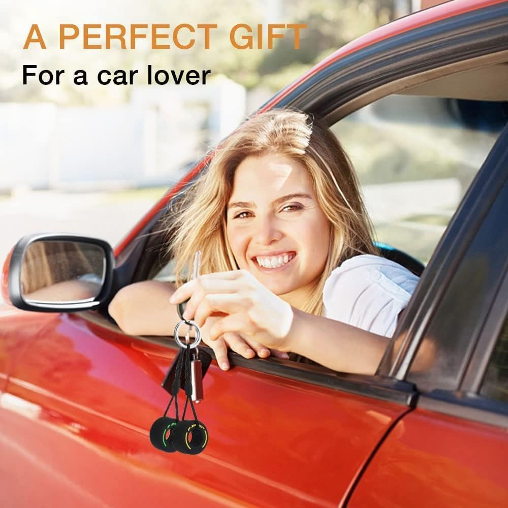 3 Pcs Soft Pvc Tire Keychain, Cute and Creative Tire Key Pendant, Car Keychain, Couple Backpack Pendant image number 6