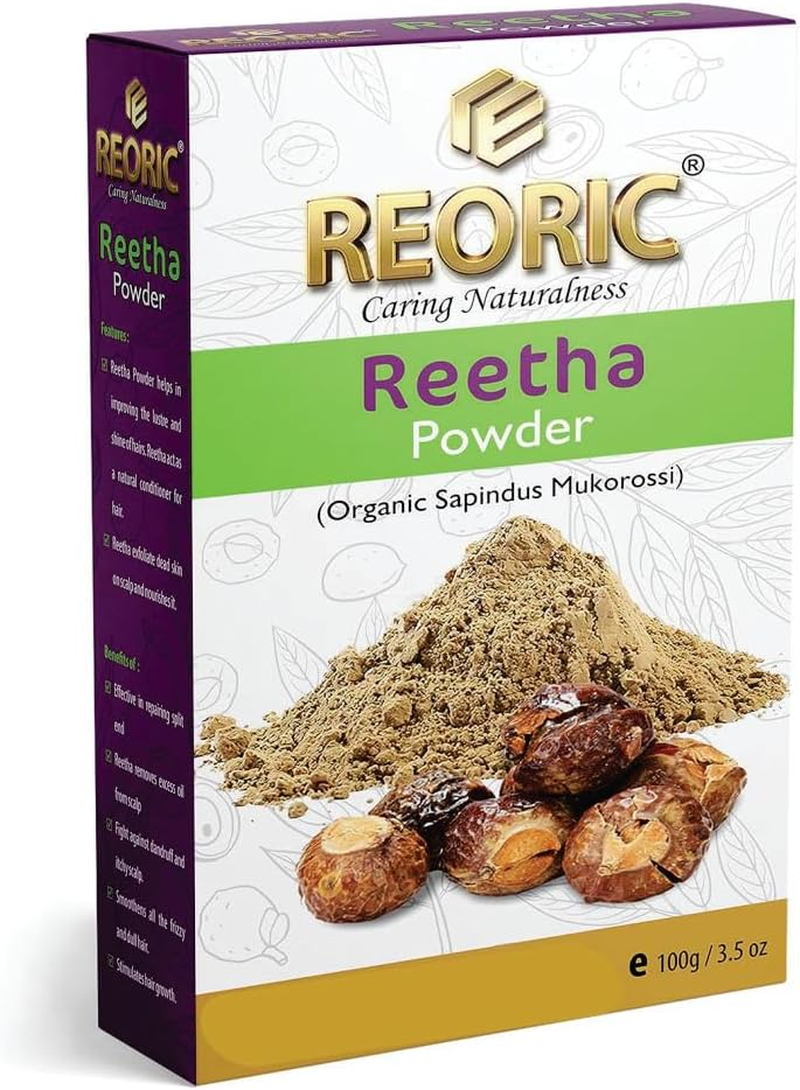 Reoric Reetha Amla Shikakai Bhringraj Powder |Aritha Powder |Soap Nuts for Hair |Indian Gooseberry Powder |Shikakai Powder |Acacia Concinna |Bhringraj Powder |Eclipta Alba(400G, Pack of 4)