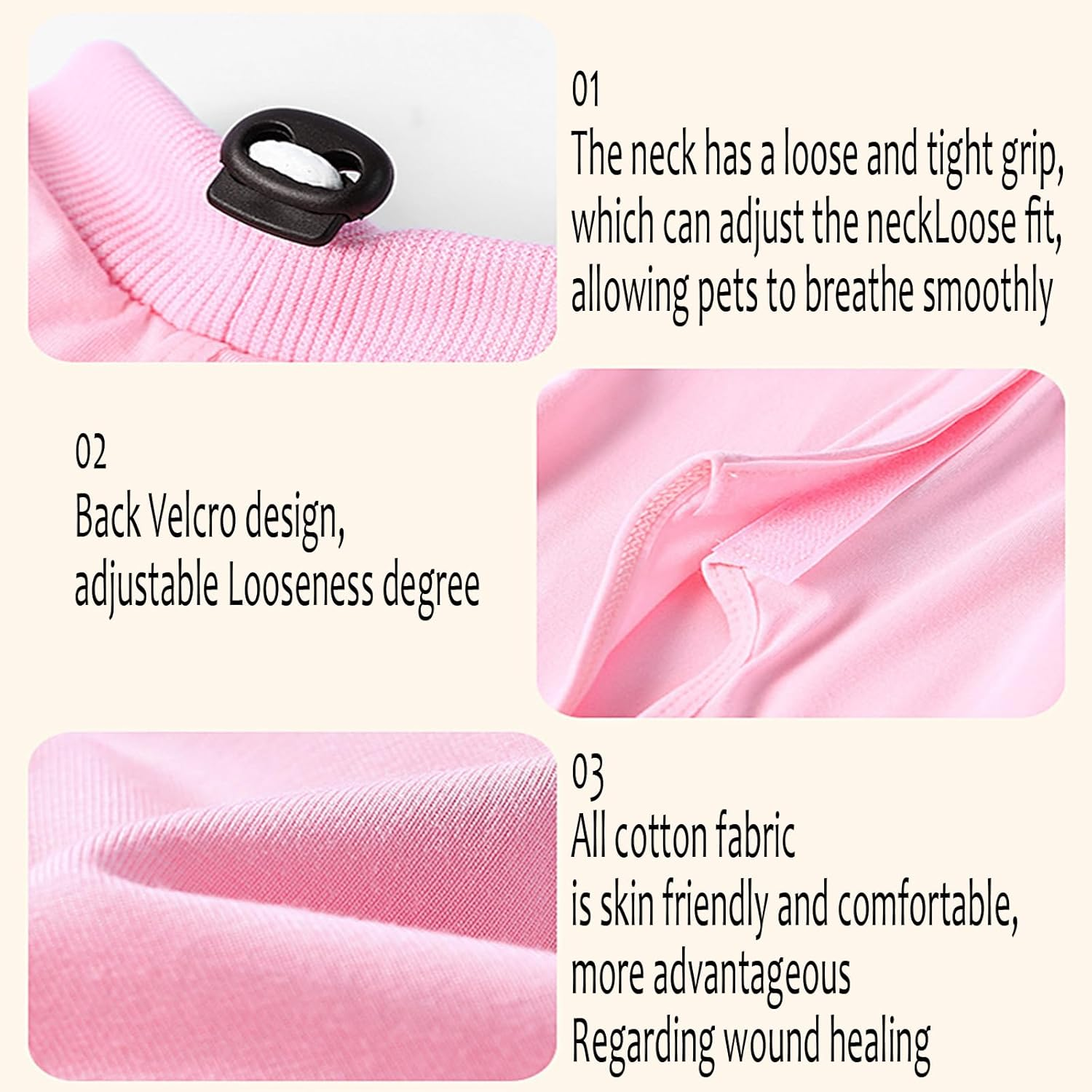 XUTONG 2PCS Cat Surgery Recovery Suit, Cat Onesie for Post-Surgery, Size S, Pink image number 6