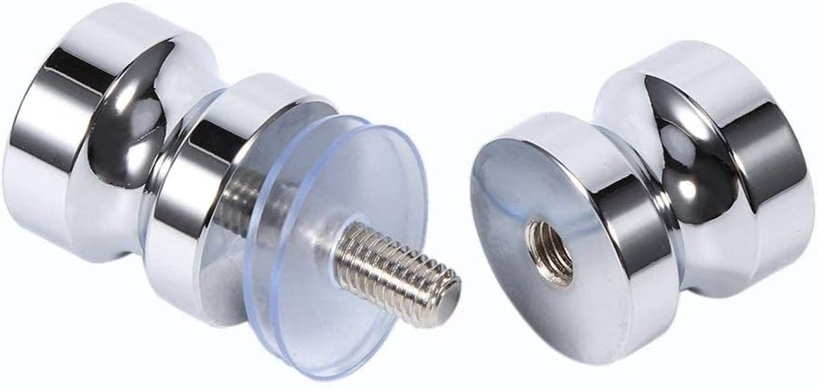 Door Knobs Aluminum Alloy 1.1" Dia Single Glass Door Knob Bathroom Shower Cabinet Handle with Screw image number 1