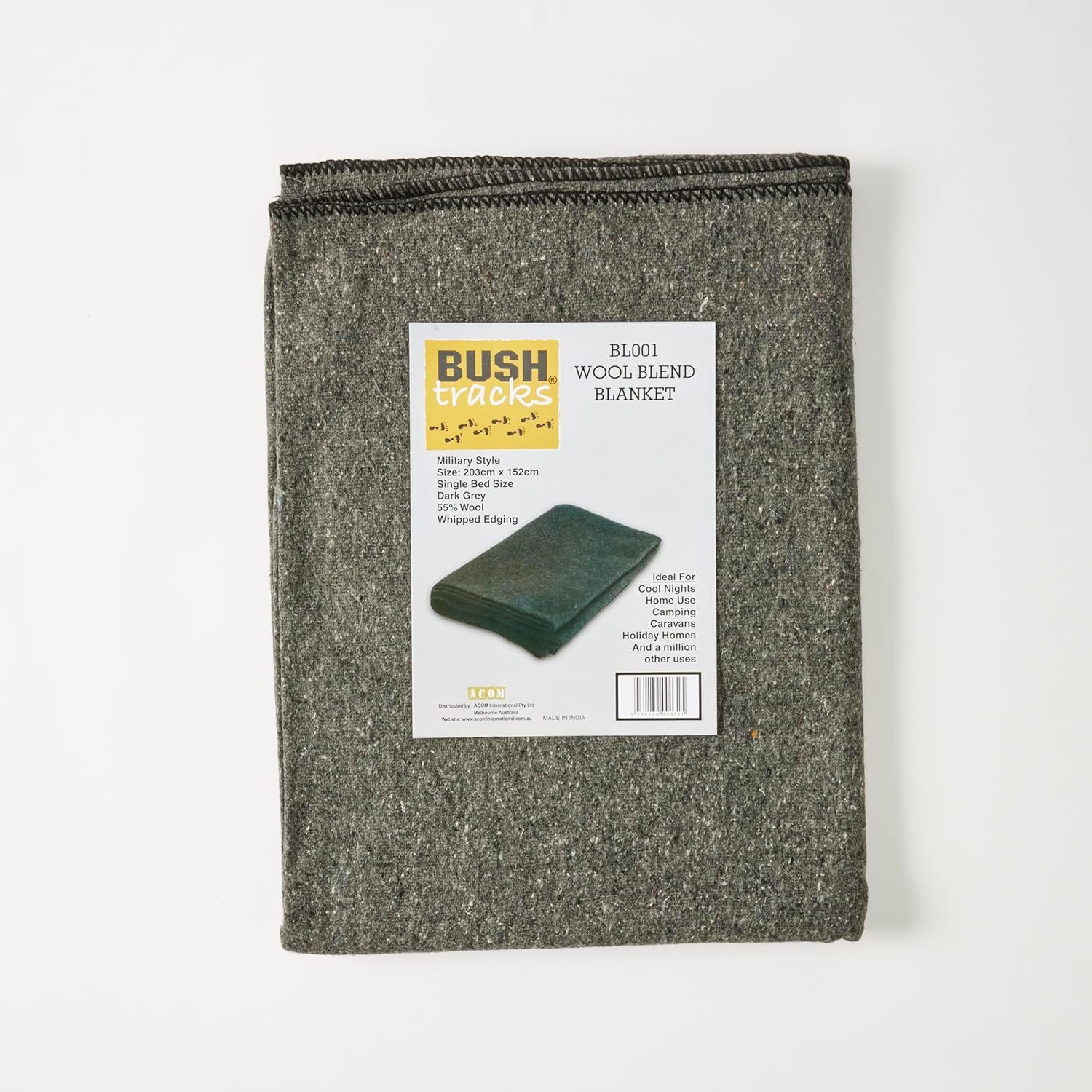 Premium Wool Blanket &ndash; 55% Wool Heavy-Duty Outdoor Blanket for Camping, Hiking, Survival, and Emergency Use | Warm, Durable, and Wind-Resistant (2M X 1.5M)