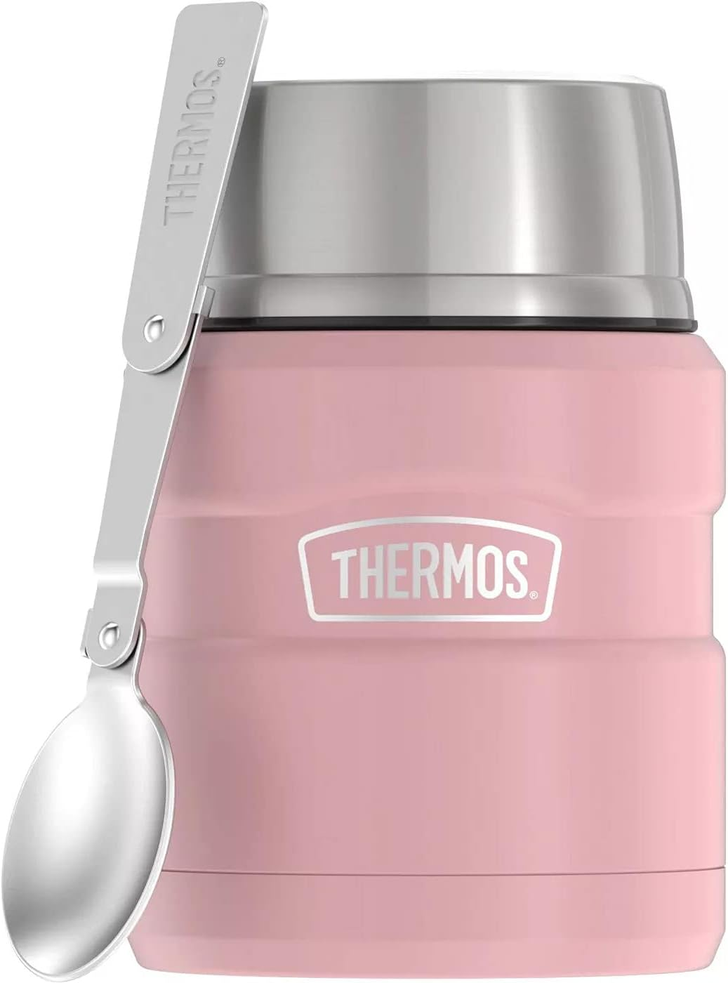 THERMOS Stainless King Vacuum-Insulated Food Jar with Spoon, 16 Ounce, Matte Rose - Rose image number 5