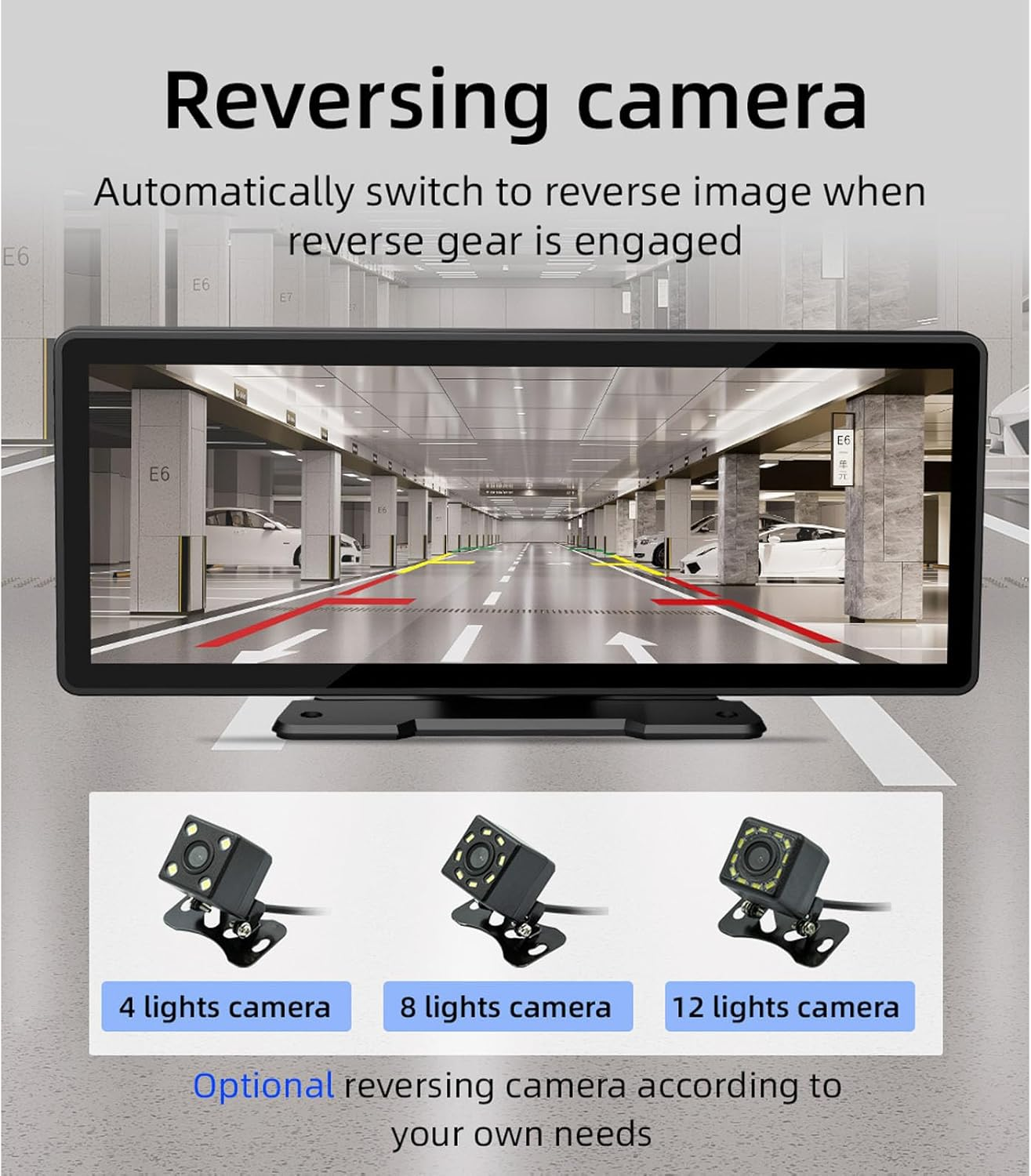 9.3 Inch HD Car MP5 Player, Bluetooths Car Multimedia Player with Backup Camera for Carplay for Android Auto, Support FM AUX, Portable Car Stereo DVD Player with Mirror Link image number 6