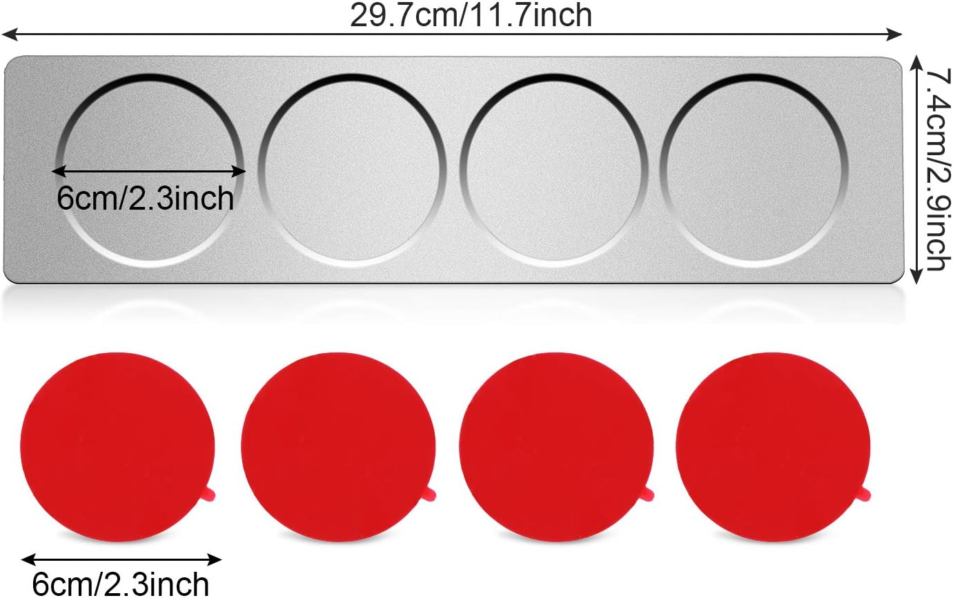 Chengu 3 Pieces Stainless Steel Wall Plate Base Wall Mounted Base for Home Magnetic Spice Jars Supplies Kitchen image number 3