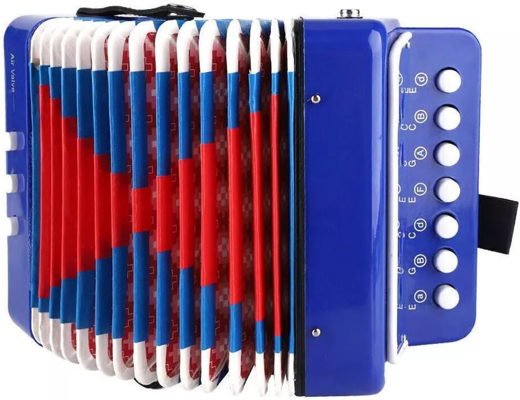 Kids Button Accordion Strap Bass Treble MA217 Blue image number 2