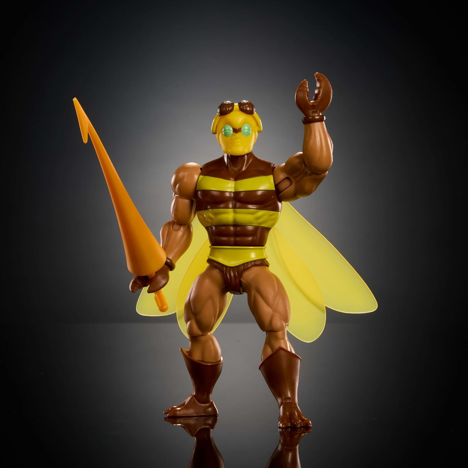 Masters of the Universe Origins Action Figure Buzz-Off Cartoon Collection, 5.5-Inch 1980S TV Bee Leader Winged & Goggled with Javelin image number 4