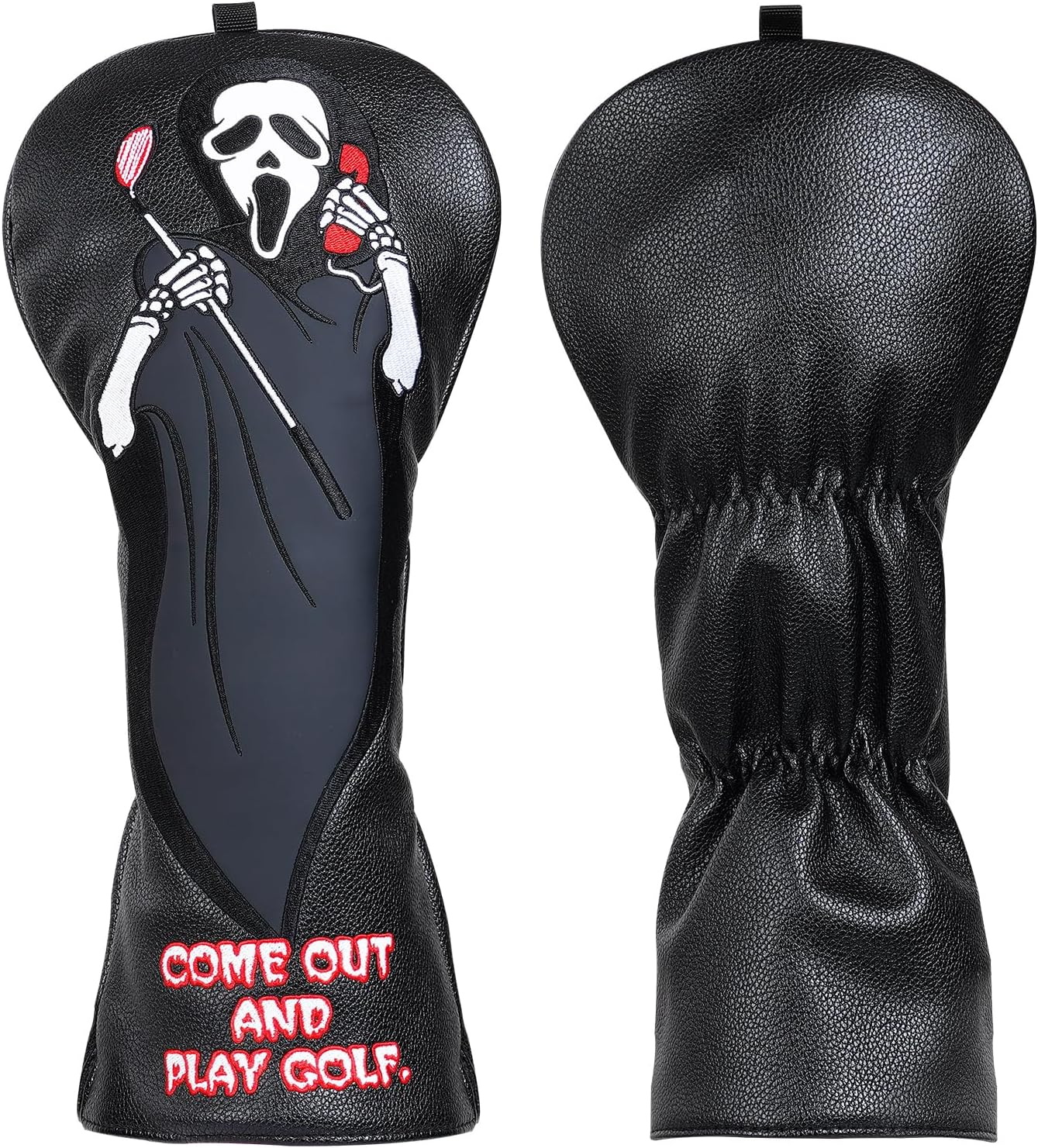 Golf Headcovers - Funny Golf Club Covers - Tour Grade PU Leather - Golf Driver Headcover, Waterproof, Soft Lining Golf Gift Birthday Gifts Grim Reaper Death Golf image number 6