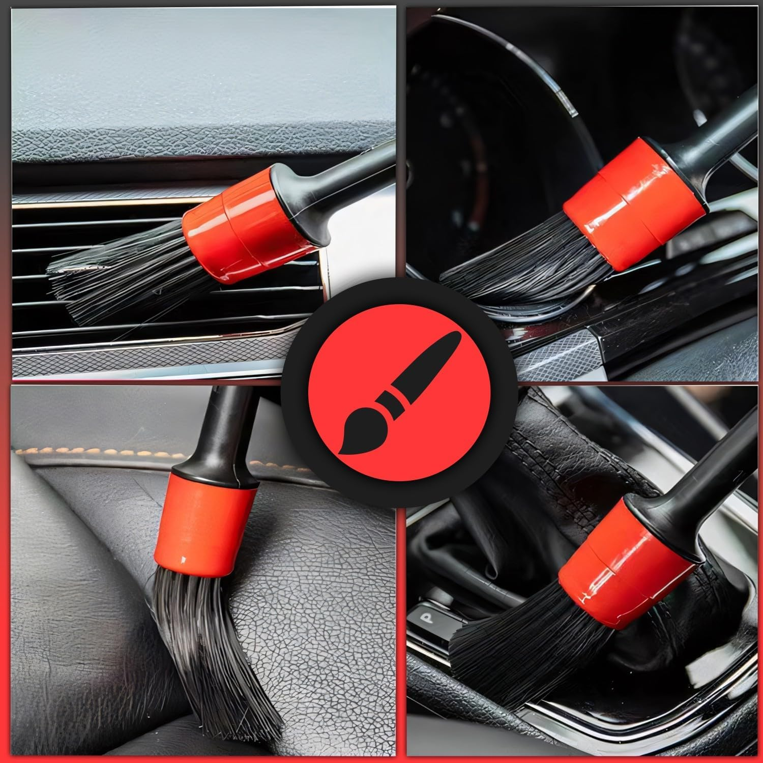 Retoo Car Cleaning Set 19 Pieces Car Care Set Detailing Brush Cleaning Brushes Microfibre Cloth Rim Brush Wash Set for Interior and Exterior Car Air Vent Dashboard Motor Wheels image number 2