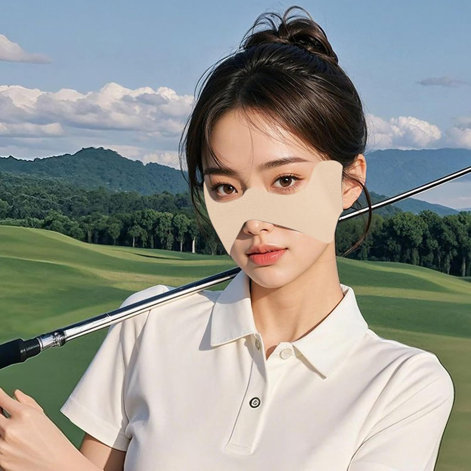 Sun Protection Face Cover | Golf Eye Patches | UV Blocking Skin Nose Sunblock for Outdoor Activities Including Vacation Hiking Running Fishing
