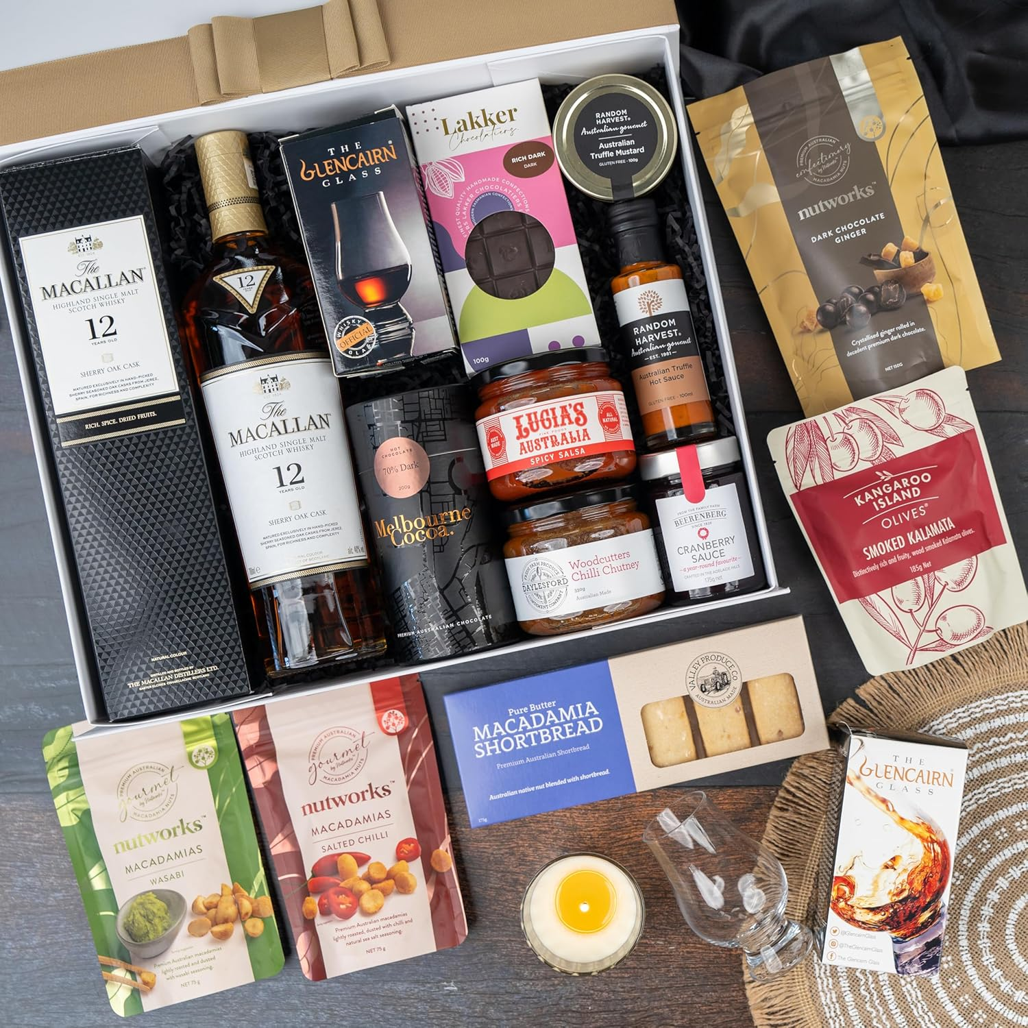 Luxury Gourmet Gift Hamper with Fine Whisky, Chocolates, Exquisite Condiments and Snacks, Perfect Birthday or Thank You Gift