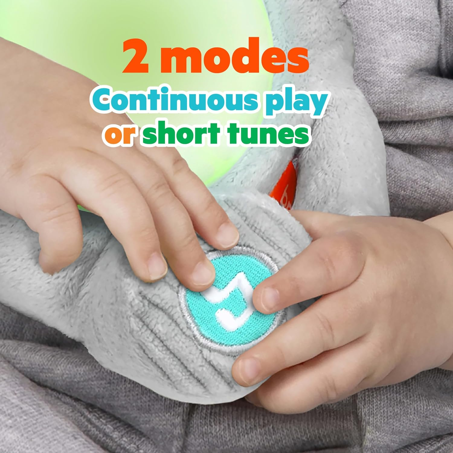 Bright Starts Hug-A-Bye Baby Elephant Stuffed Animal Dual-Mode Soft Toy Soother, Newborn and Up image number 5