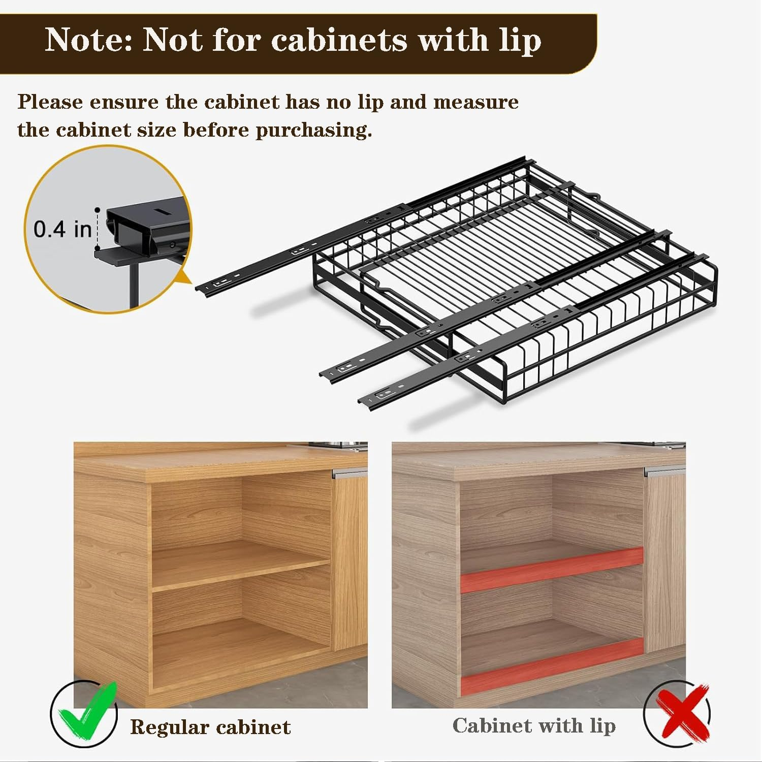 Pull Out Drawers for Cabinets Expandable, 2 Pack Pull Out Cabinet Organizer Adhesive, Slide Out Drawers Shelves for Kitchen Cabinets Organization Adjustable Width 12.2-20.7In image number 3