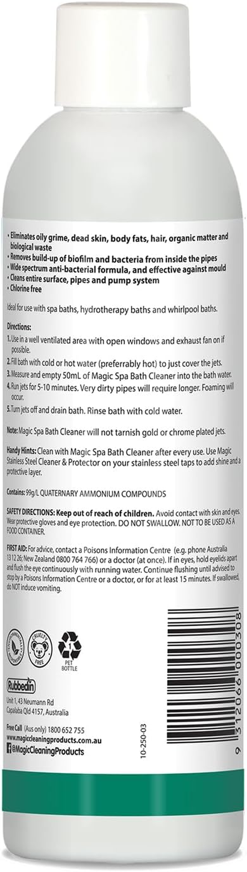 2 X Magic Spa Bath Cleaner 250Ml Effectively Cleans the Entire System Effective against Harmful Bacteria and Fungus and Is Biodegradable image number 3