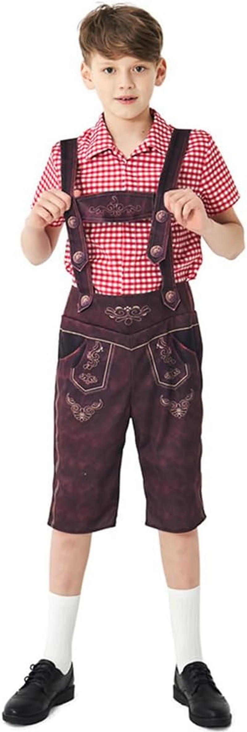 IBTOM CASTLE Toddler Boys Oktoberfest Costume Lederhosen Shorts German Bavarian Halloween Beer Festival Dress up Outfit Set